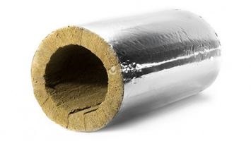 Цилиндр минераловатный ЭКОРОЛЛ КВ-100 ФА кашированный алюминиевой фольгой 1000х50х30 мм